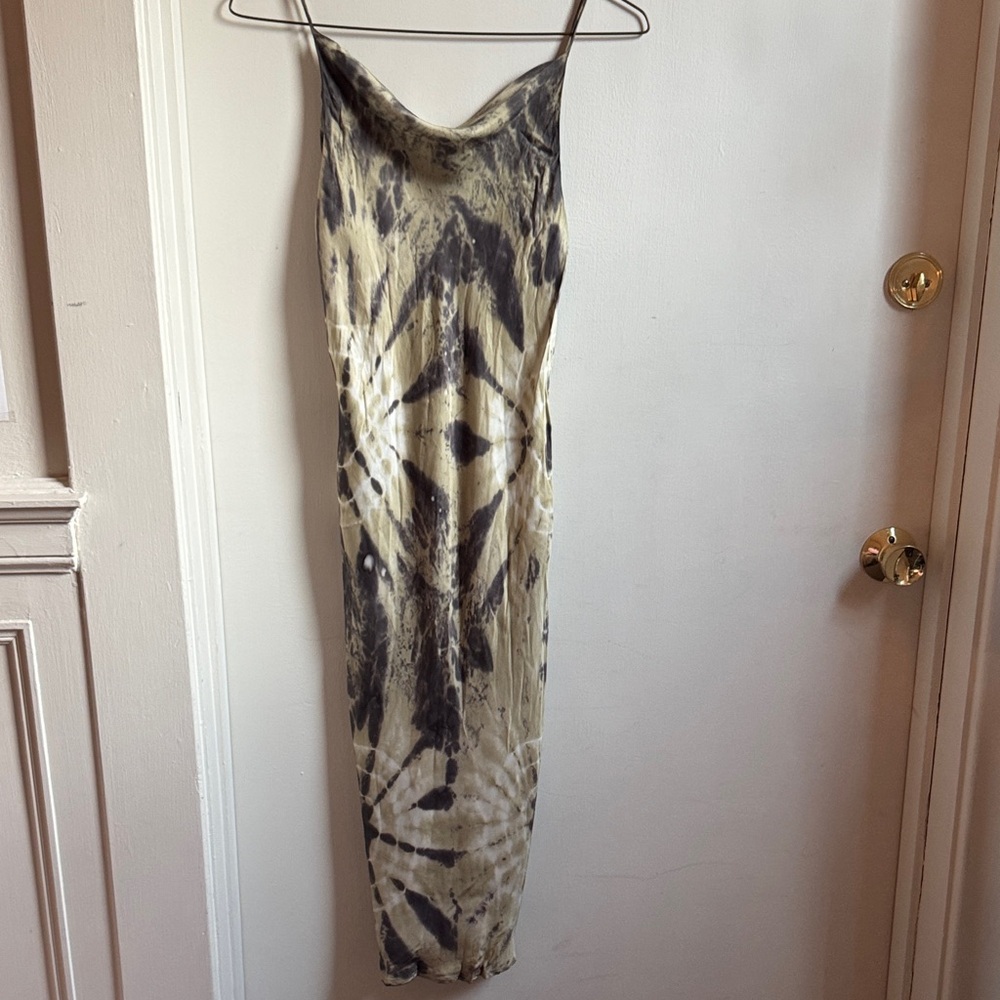 Tie-Dye Spaghetti Strap MIDI Dress